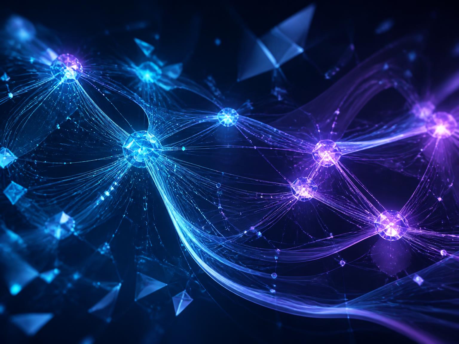 Abstract 3D visualization of a connected data network
